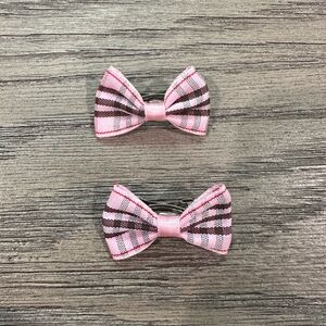 NWOT Barrettes for Dogs - pink plaid